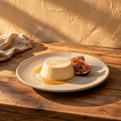 Panna cotta: Vanilla bean panna cotta with roasted figs and a little honey.